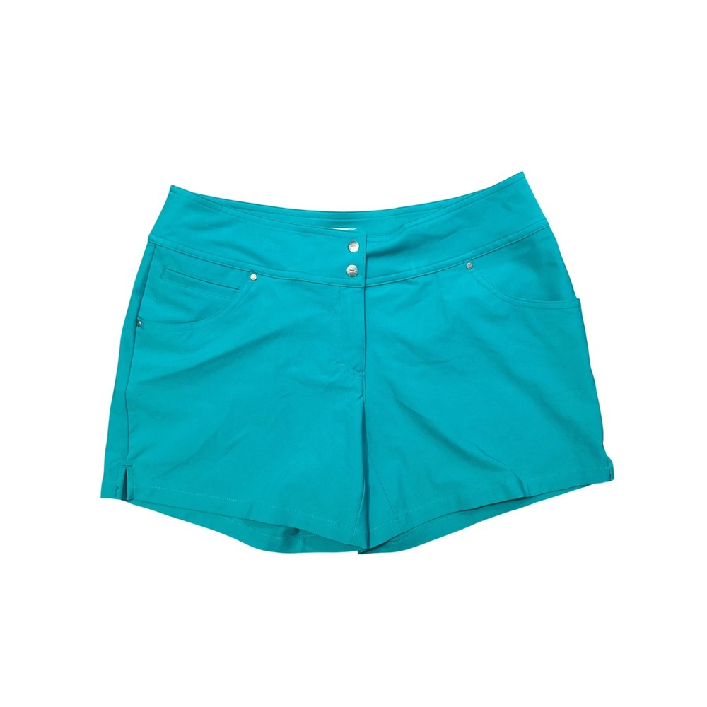 Slazenger Womens Golf Shorts Teal Blue Size 6 Activewear Performance Five Pocket